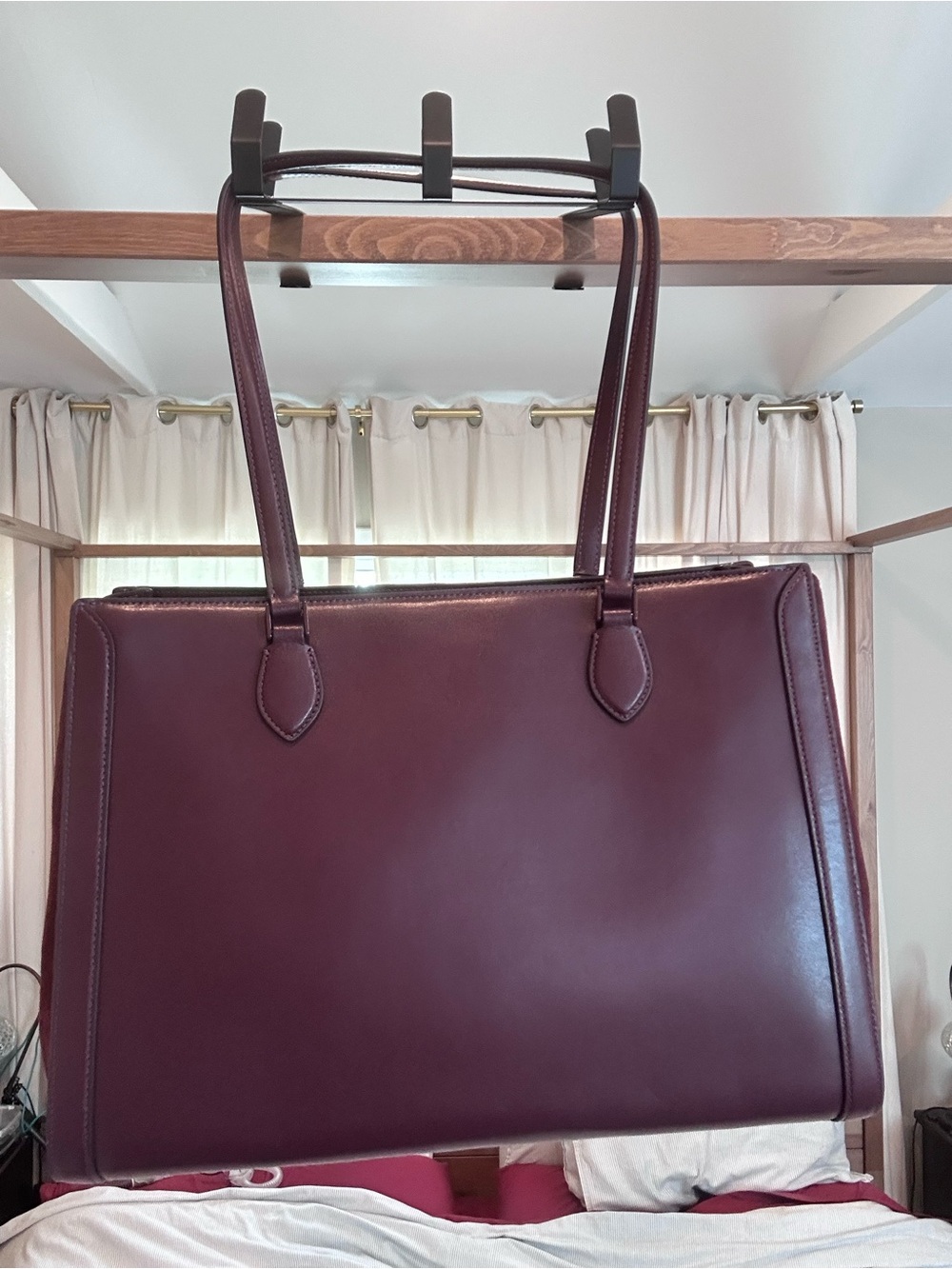 kate spade Burgundy Leather Shoulder Tote